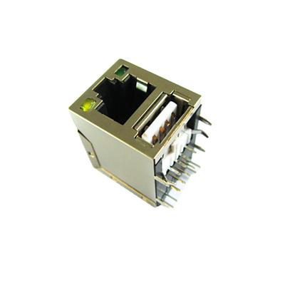 RJ45+单层USB网络连接器（TM-RJ1USB2.0EL1）